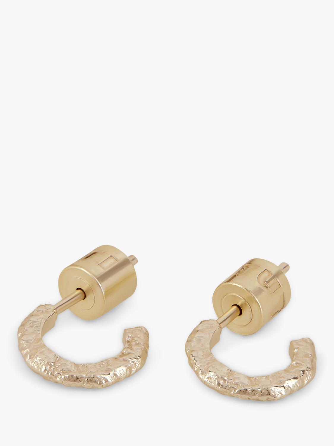 TUTTI gold plated textured stud hoop earrings, imported from the UK