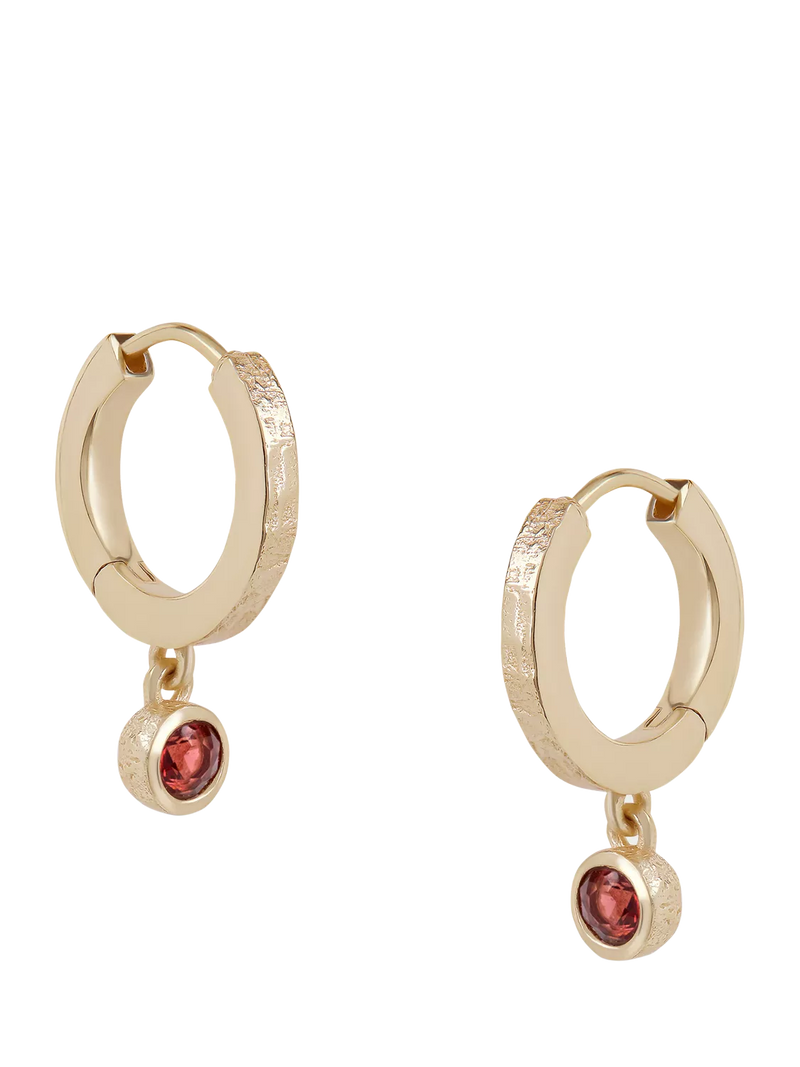 Tutti gold birthstone hoop earrings 1.4cm drop - British product