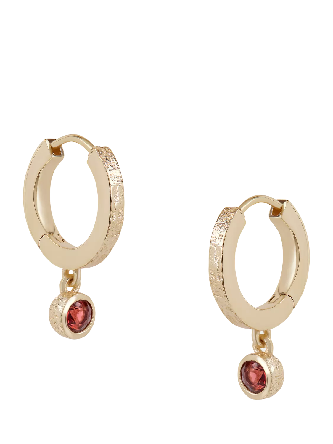 Tutti gold birthstone hoop earrings 1.4cm drop - British product