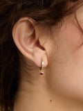 Tutti gold birthstone hoop earrings 1.4cm drop - British product