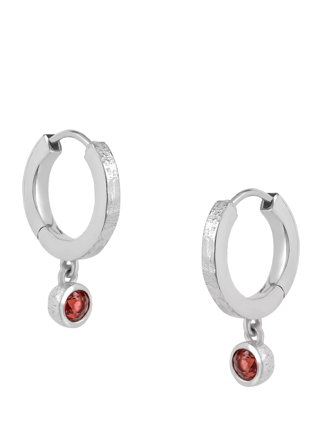 Tutti Birthstone Hoop Earrings Silver, imported from the UK