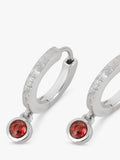 Tutti Birthstone Hoop Earrings Silver, imported from the UK