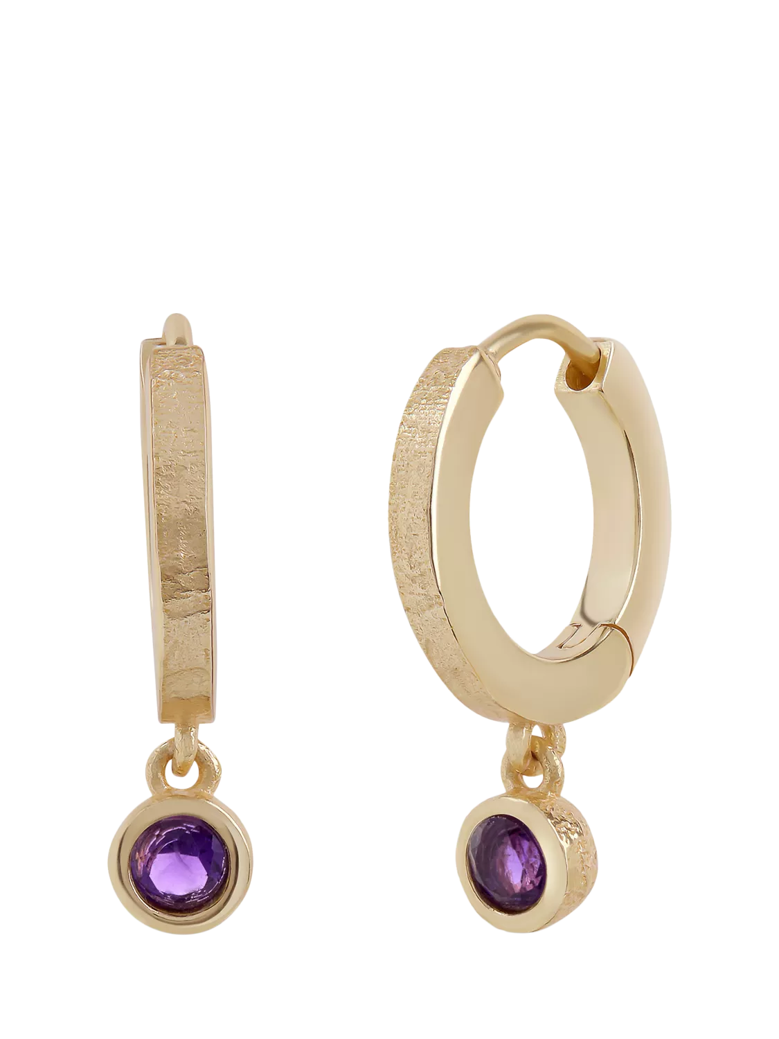 Tutti Garnet Birthstone Hoop Earrings, Gold