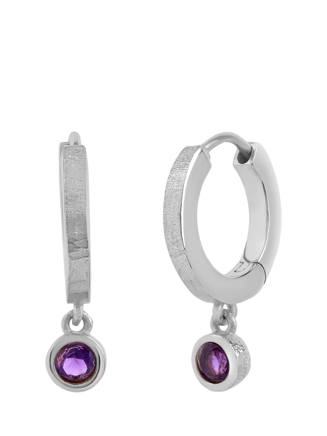 Tutti Birthstone Hoop Earrings Silver