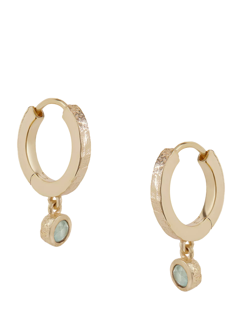 Tutti Garnet Birthstone Hoop Earrings, Gold