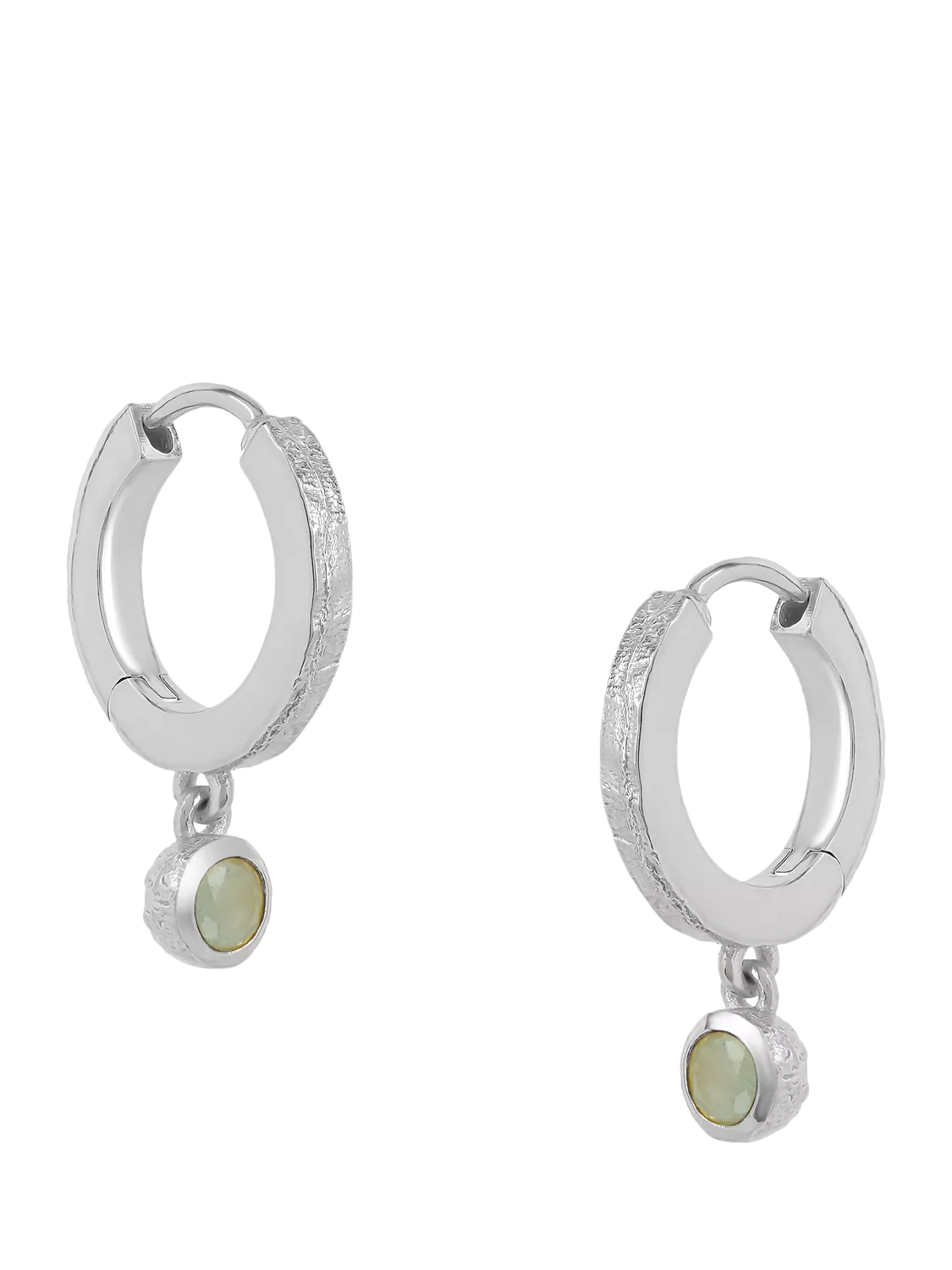Tutti Birthstone Hoop Earrings Silver