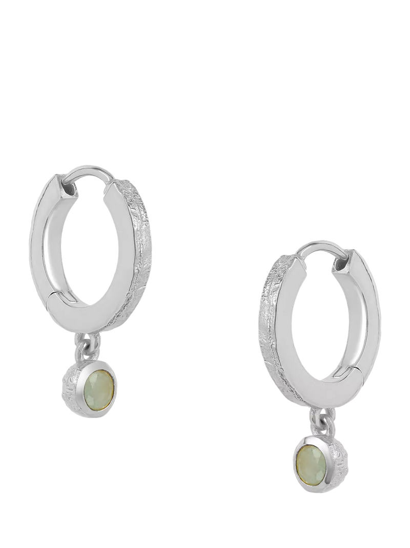 Tutti Birthstone Hoop Earrings Silver