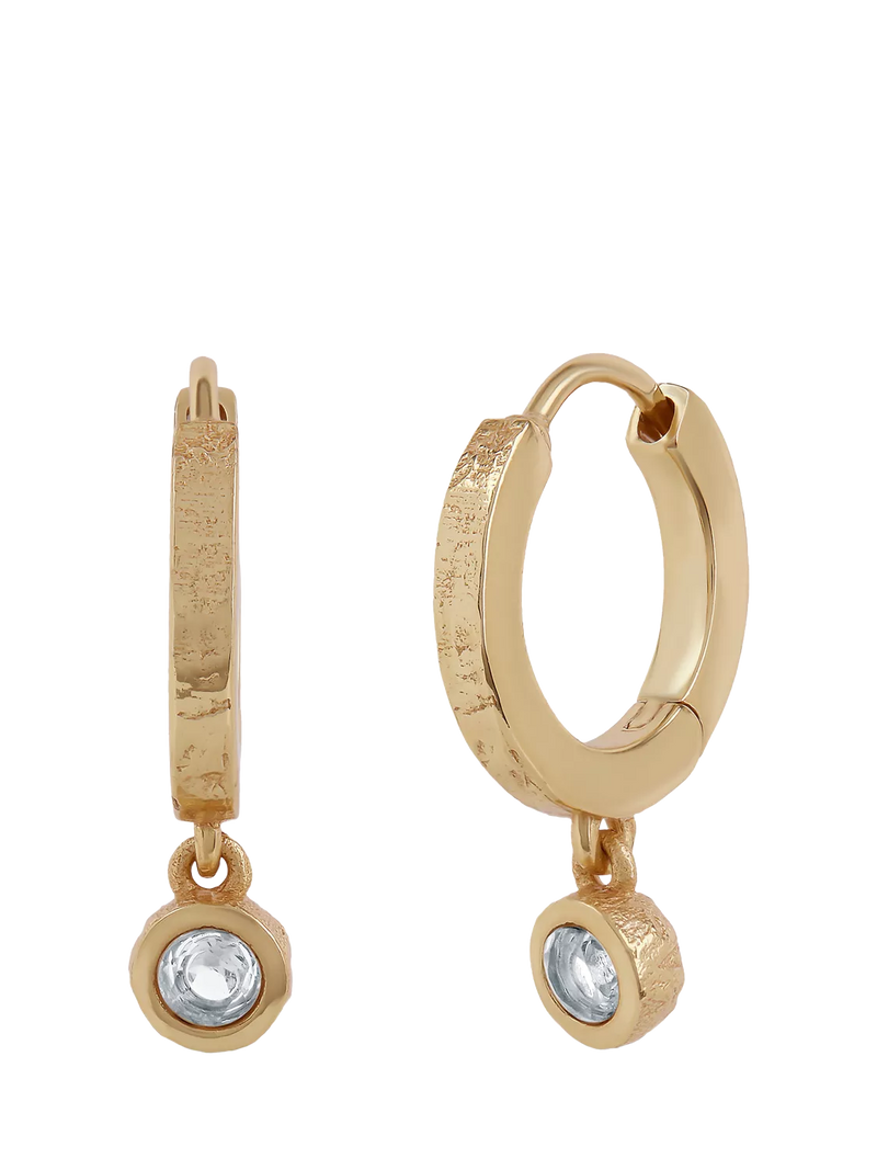 Tutti Garnet Birthstone Hoop Earrings, Gold