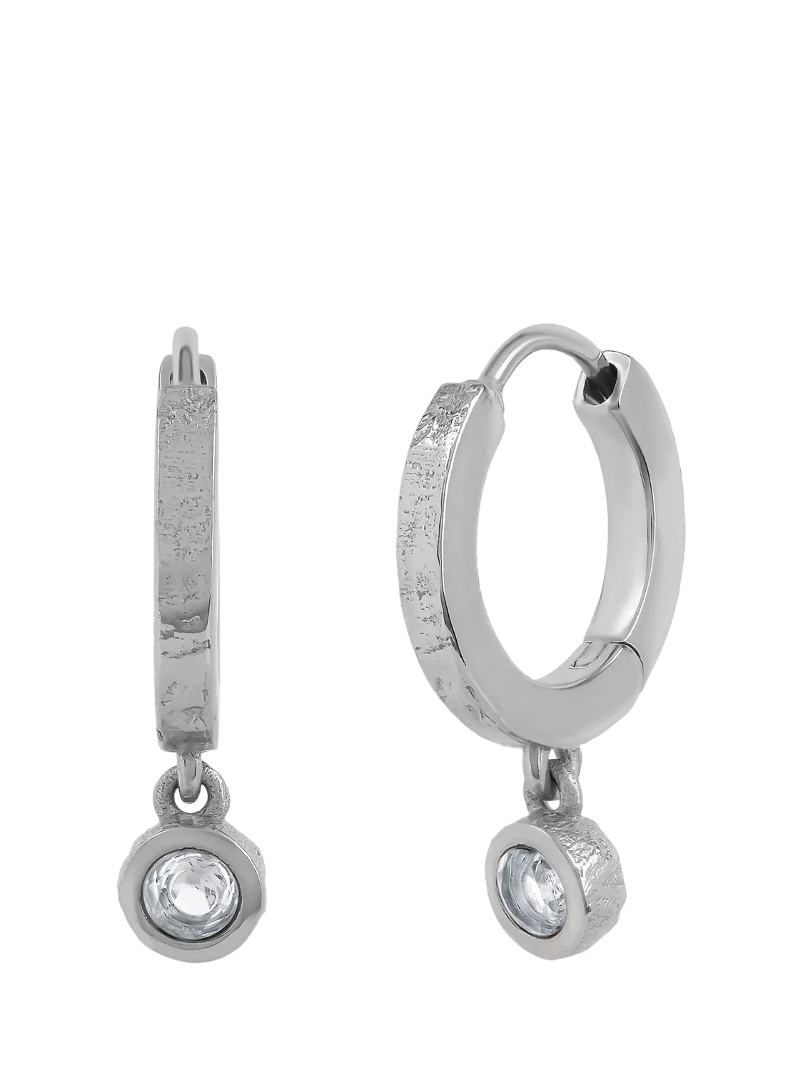 Tutti Birthstone Hoop Earrings Silver