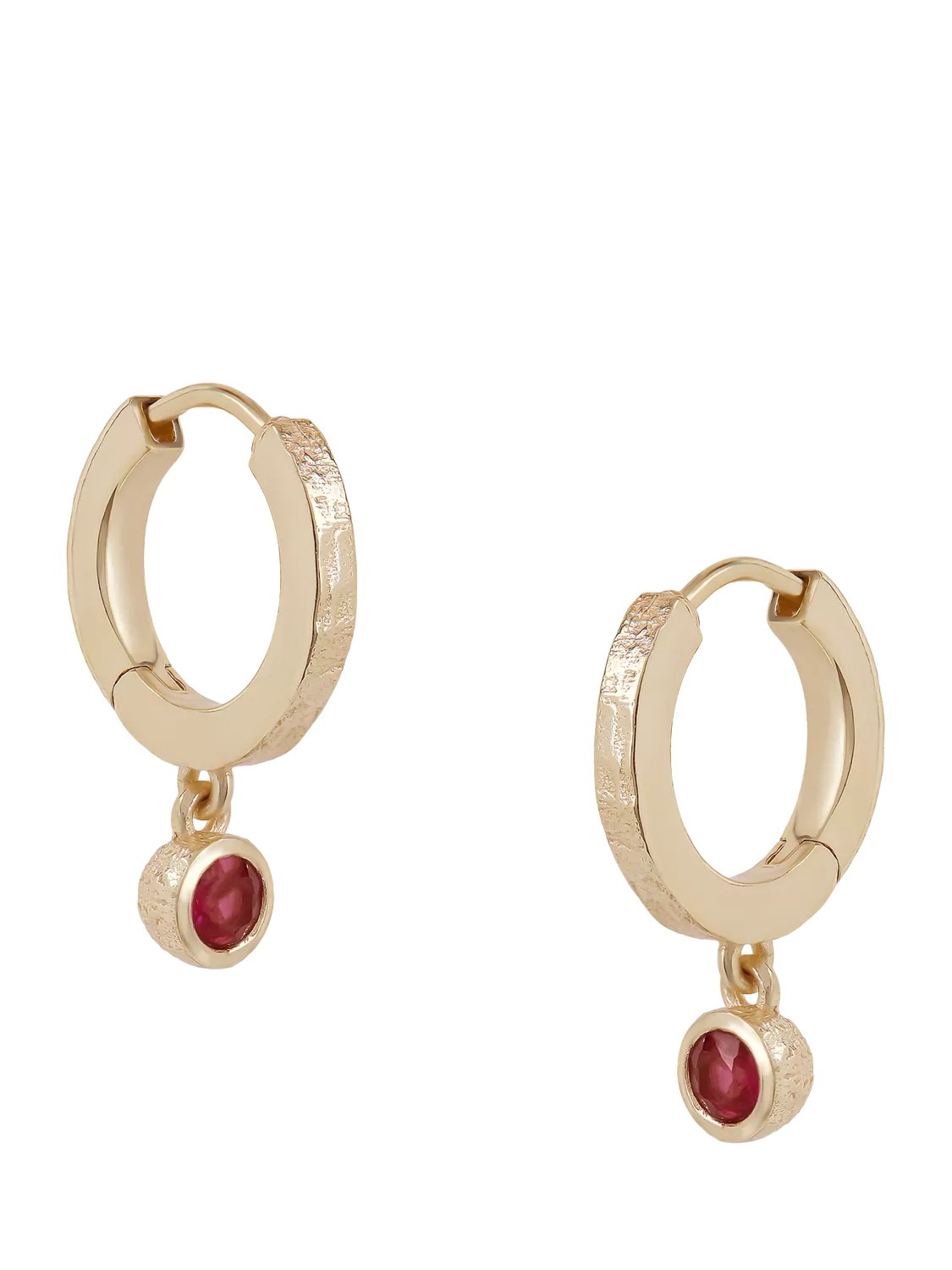 Tutti Garnet Birthstone Hoop Earrings, Gold