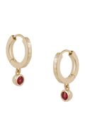 Tutti Garnet Birthstone Hoop Earrings, Gold
