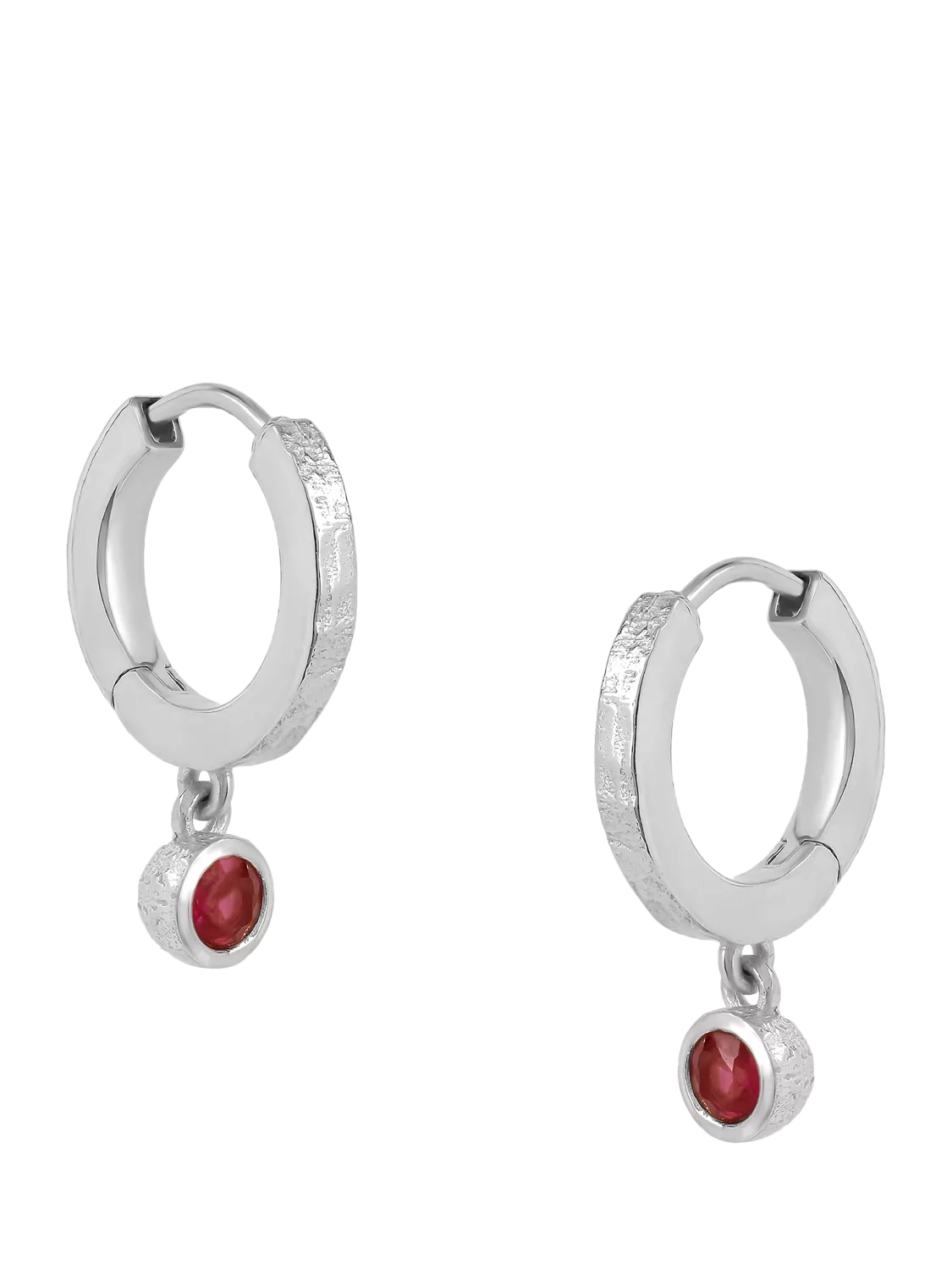 Tutti Birthstone Hoop Earrings Silver