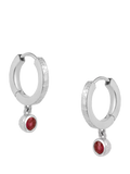 Tutti Birthstone Hoop Earrings Silver