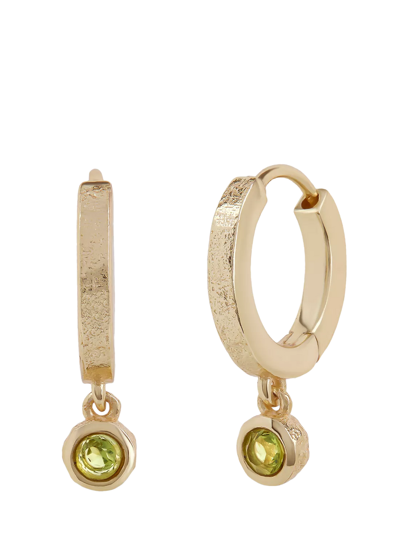 Tutti Garnet Birthstone Hoop Earrings, Gold