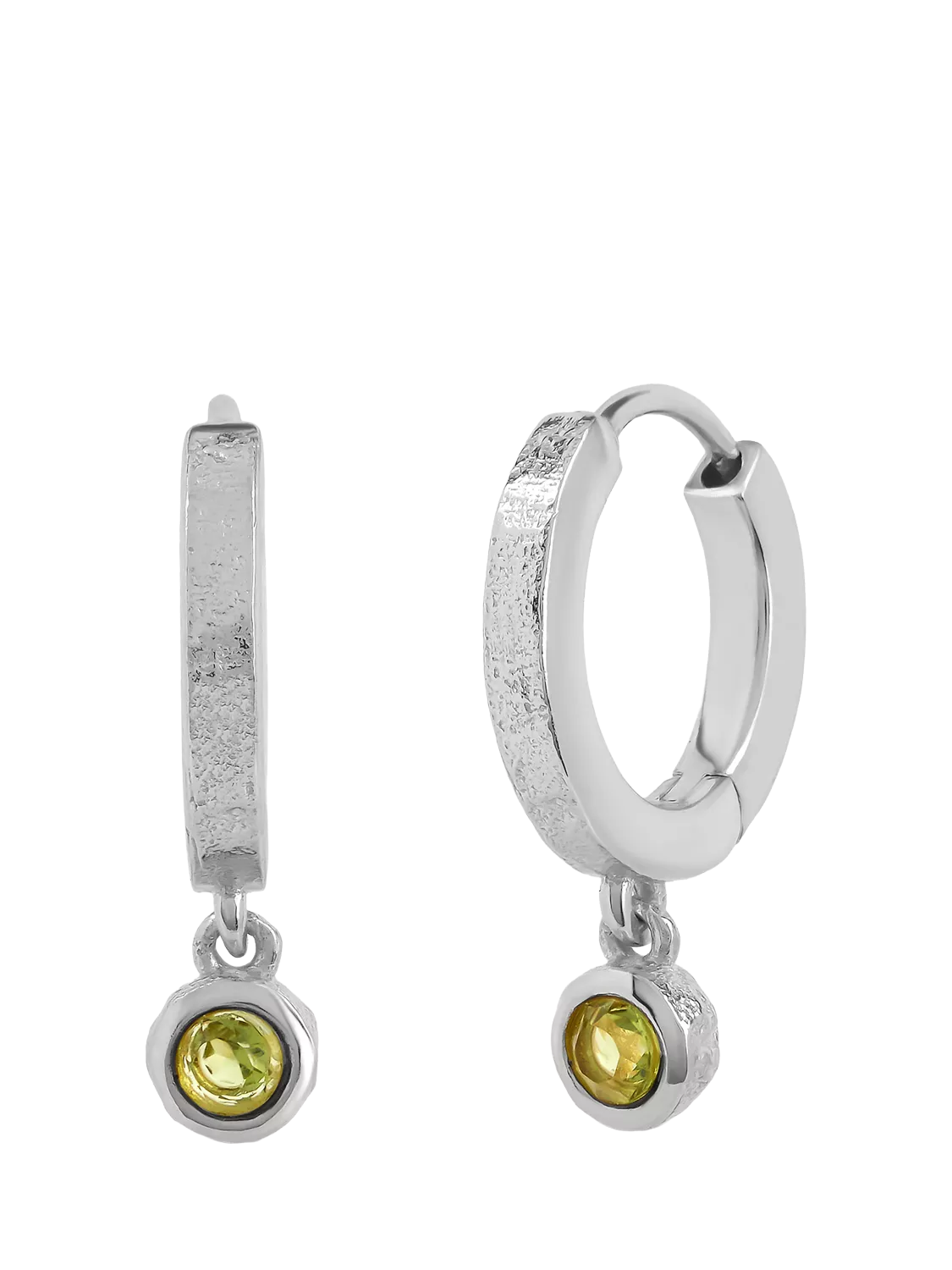 Tutti Birthstone Hoop Earrings Silver
