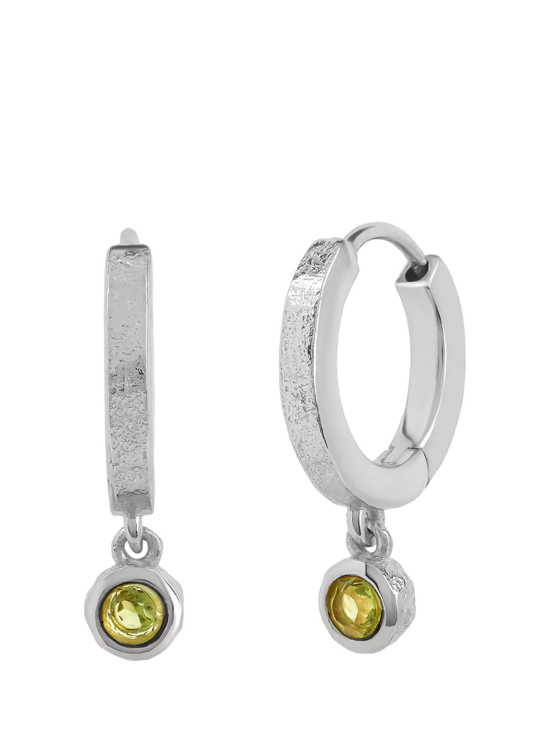 Tutti Birthstone Hoop Earrings Silver