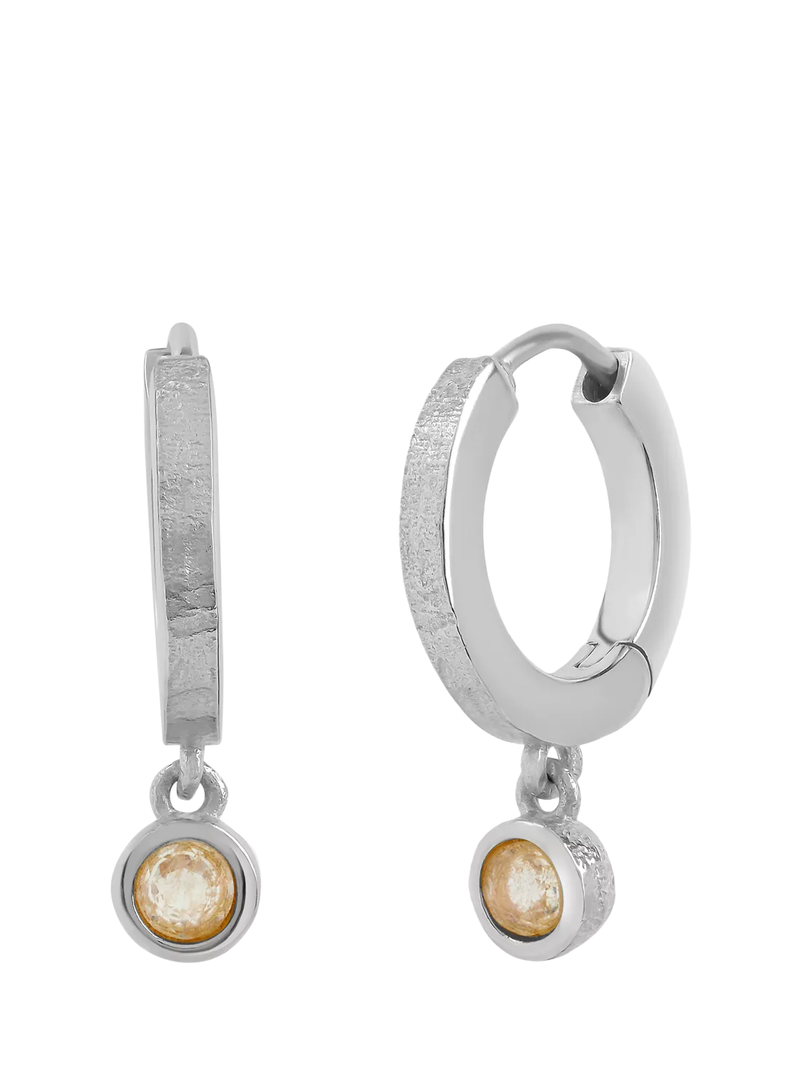 Tutti Birthstone Hoop Earrings Silver