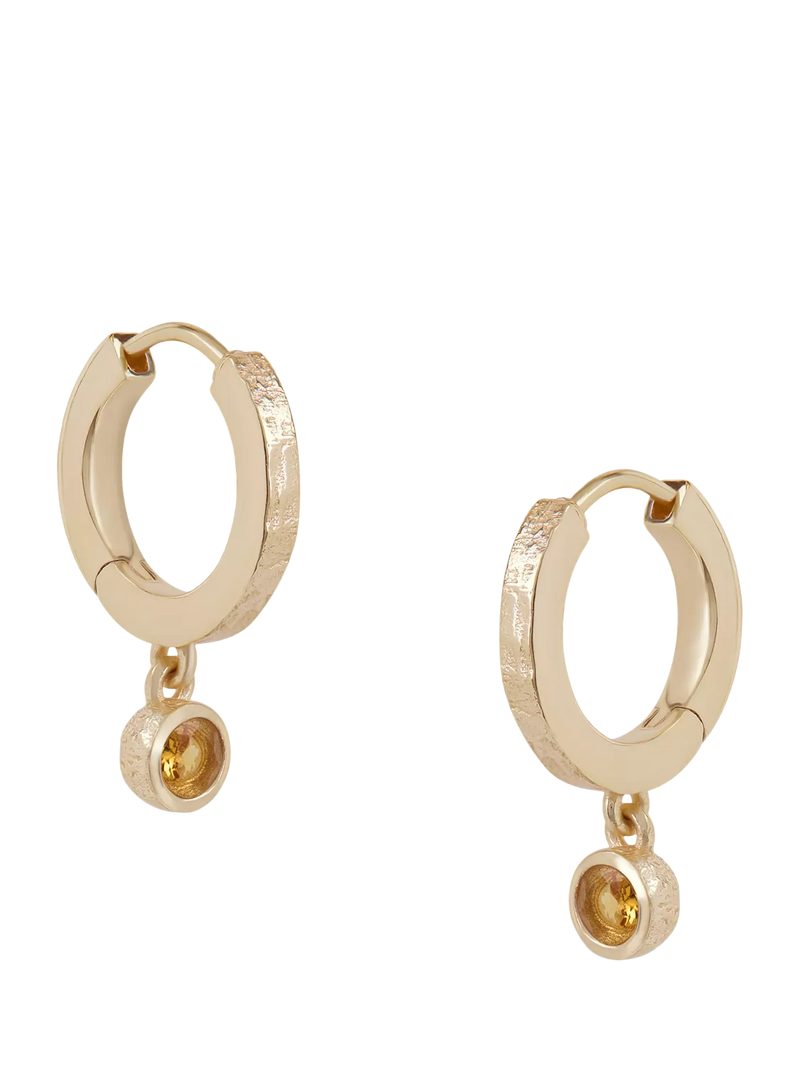 Tutti Garnet Birthstone Hoop Earrings, Gold