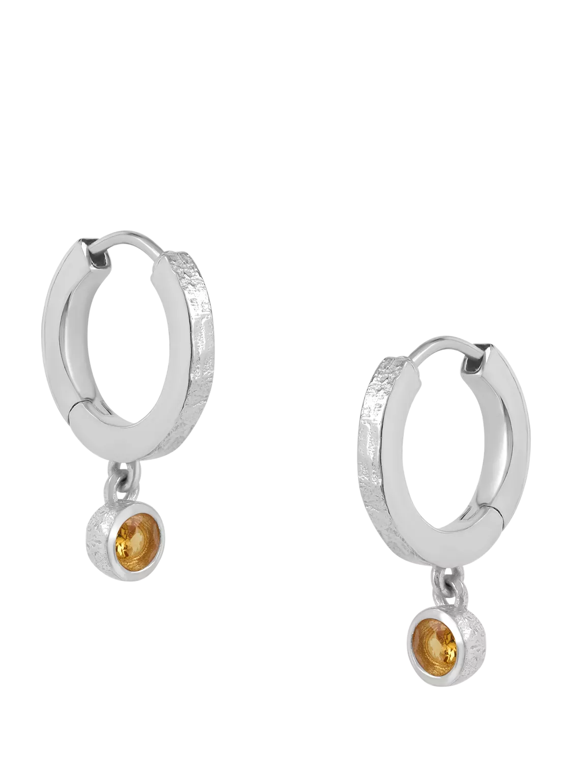 Tutti Birthstone Hoop Earrings Silver