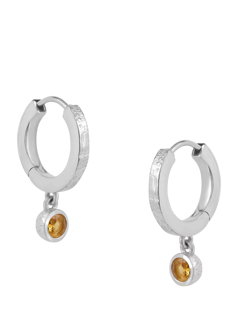 Tutti Birthstone Hoop Earrings Silver