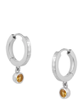 Tutti Birthstone Hoop Earrings Silver