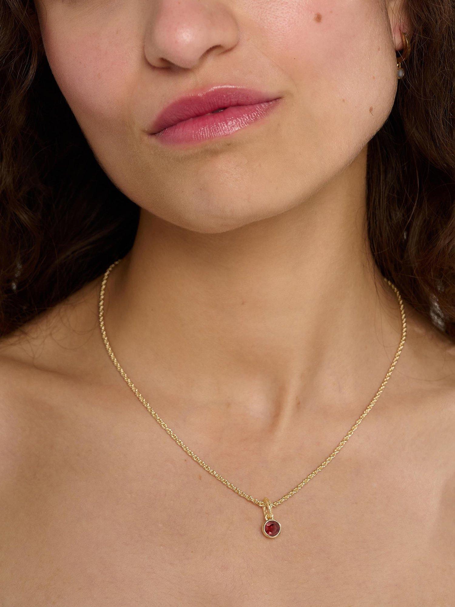 Tutti birthstone necklace gold (British brand)