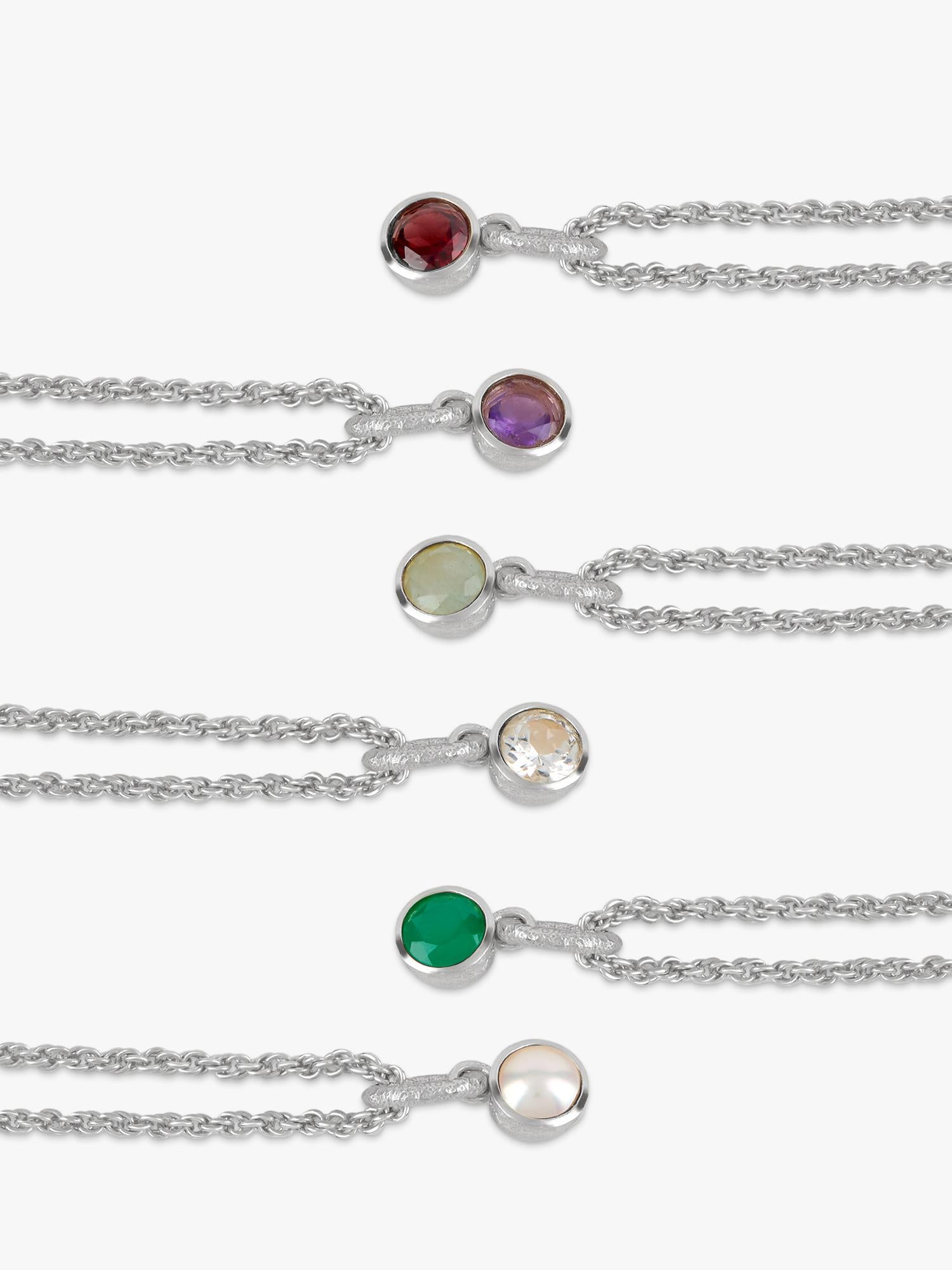 Tutti Birthstone Necklace Silver, imported from the UK