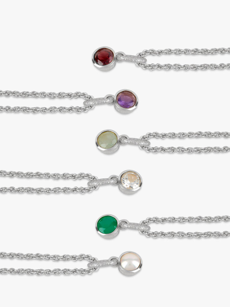 Tutti Birthstone Necklace Silver, imported from the UK