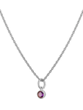 Tutti Birthstone Necklace Silver Pendant, 45cm