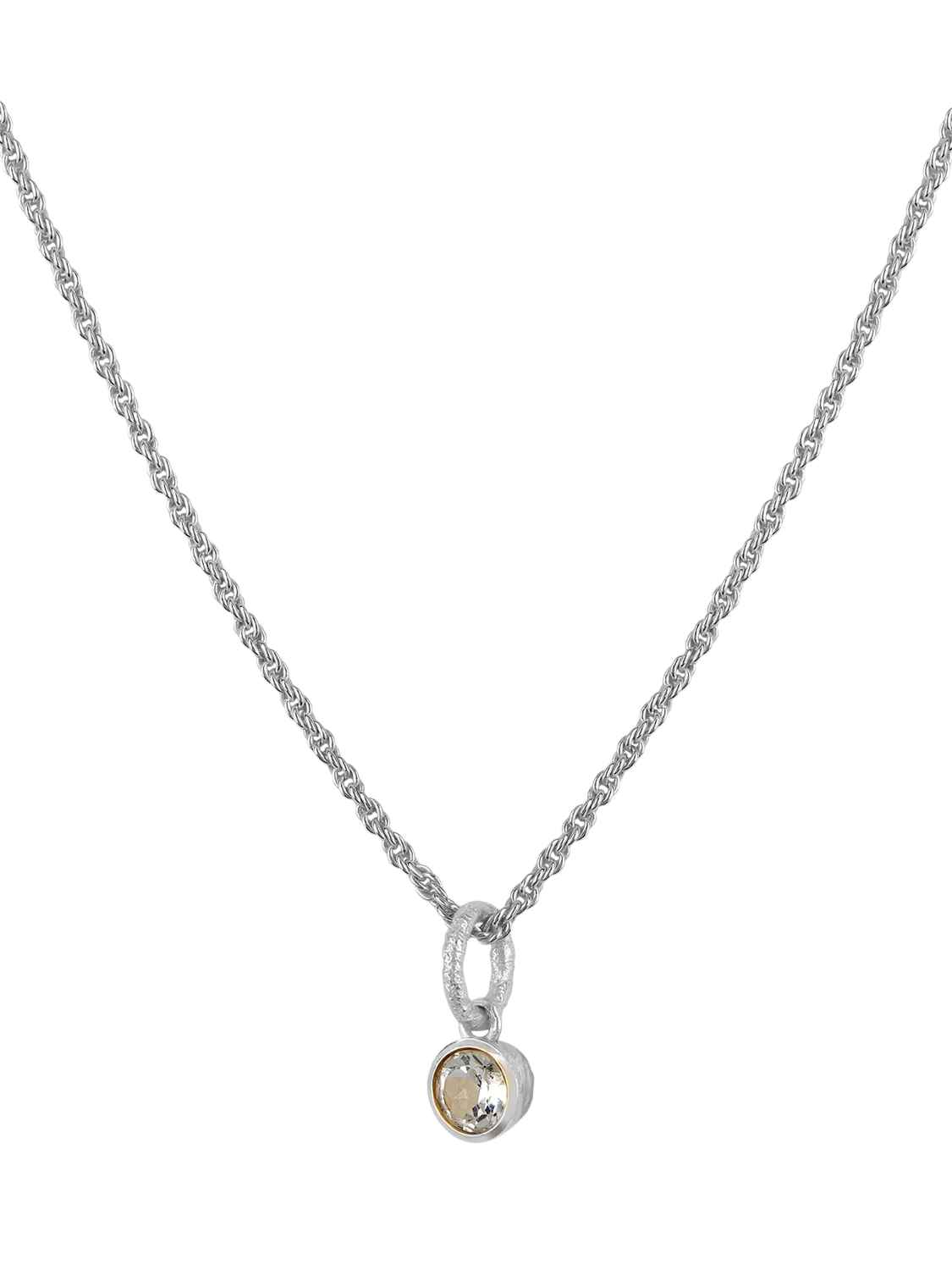 Tutti Birthstone Necklace Silver Pendant, 45cm