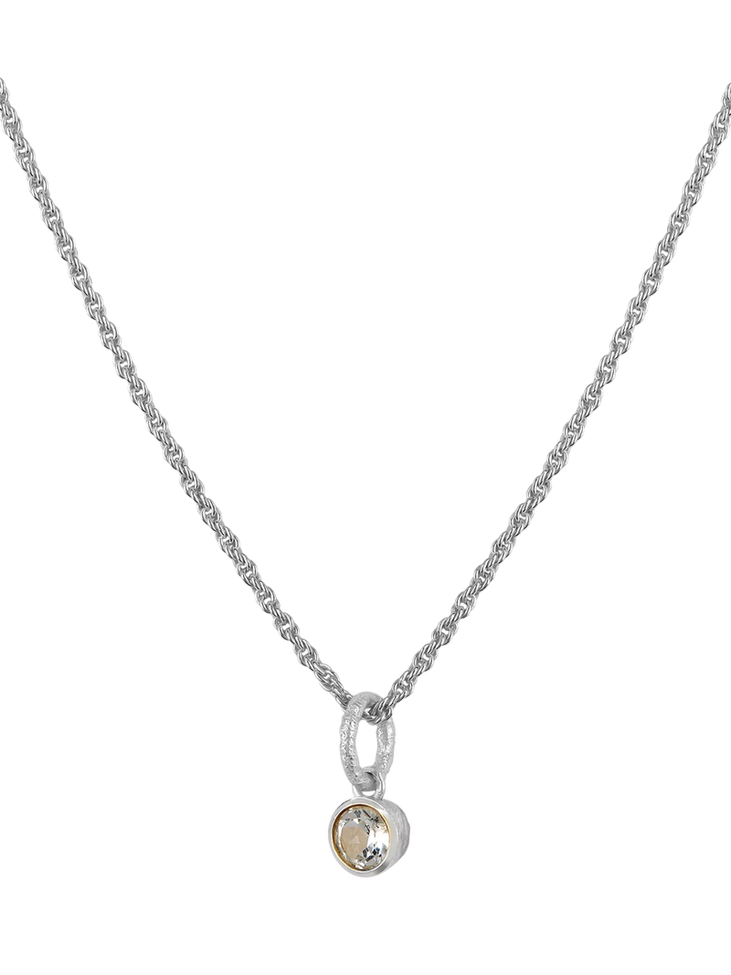 Tutti Birthstone Necklace Silver Pendant, 45cm