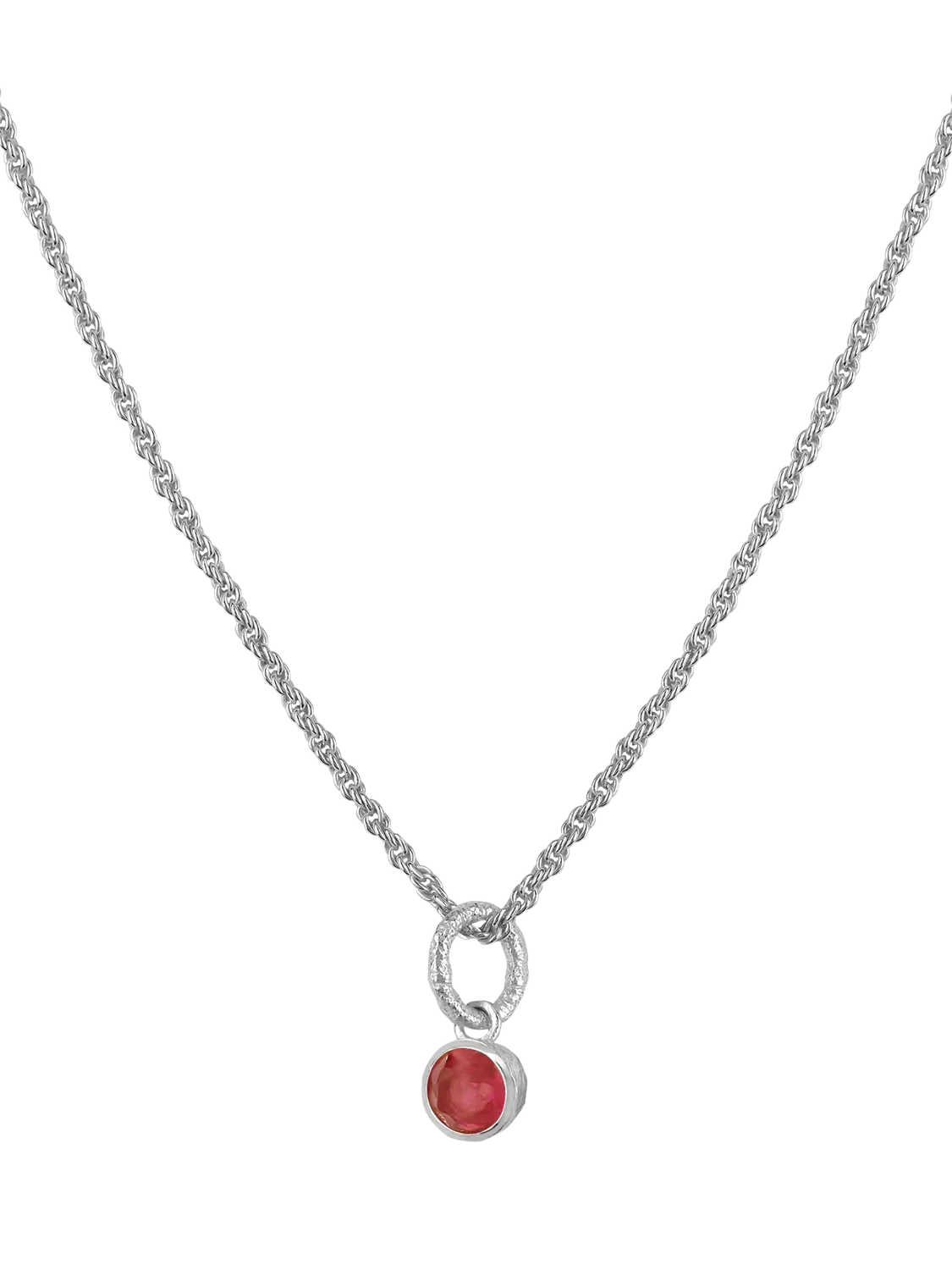 Tutti Birthstone Necklace Silver Pendant, 45cm