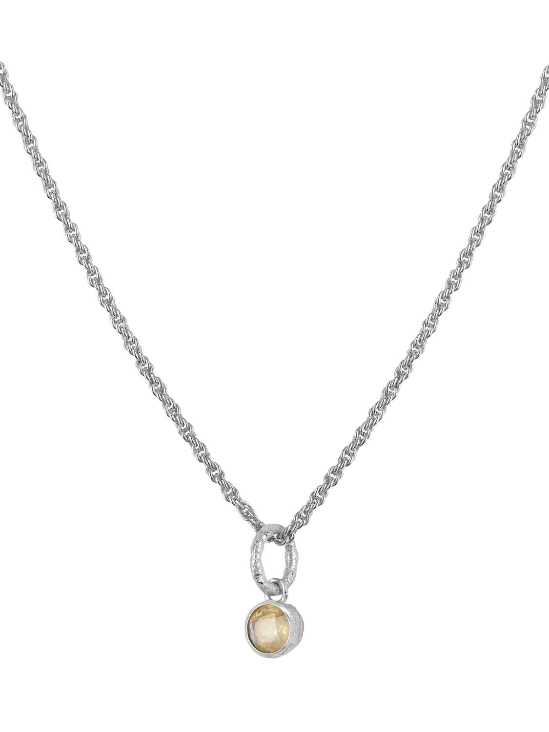 Tutti Birthstone Necklace Silver Pendant, 45cm
