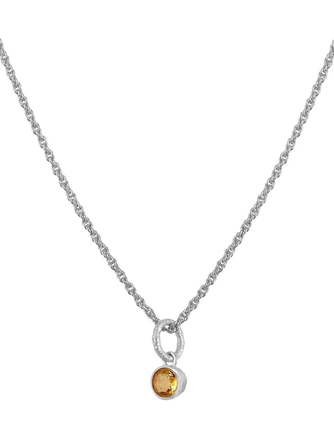 Tutti Birthstone Necklace Silver Pendant, 45cm