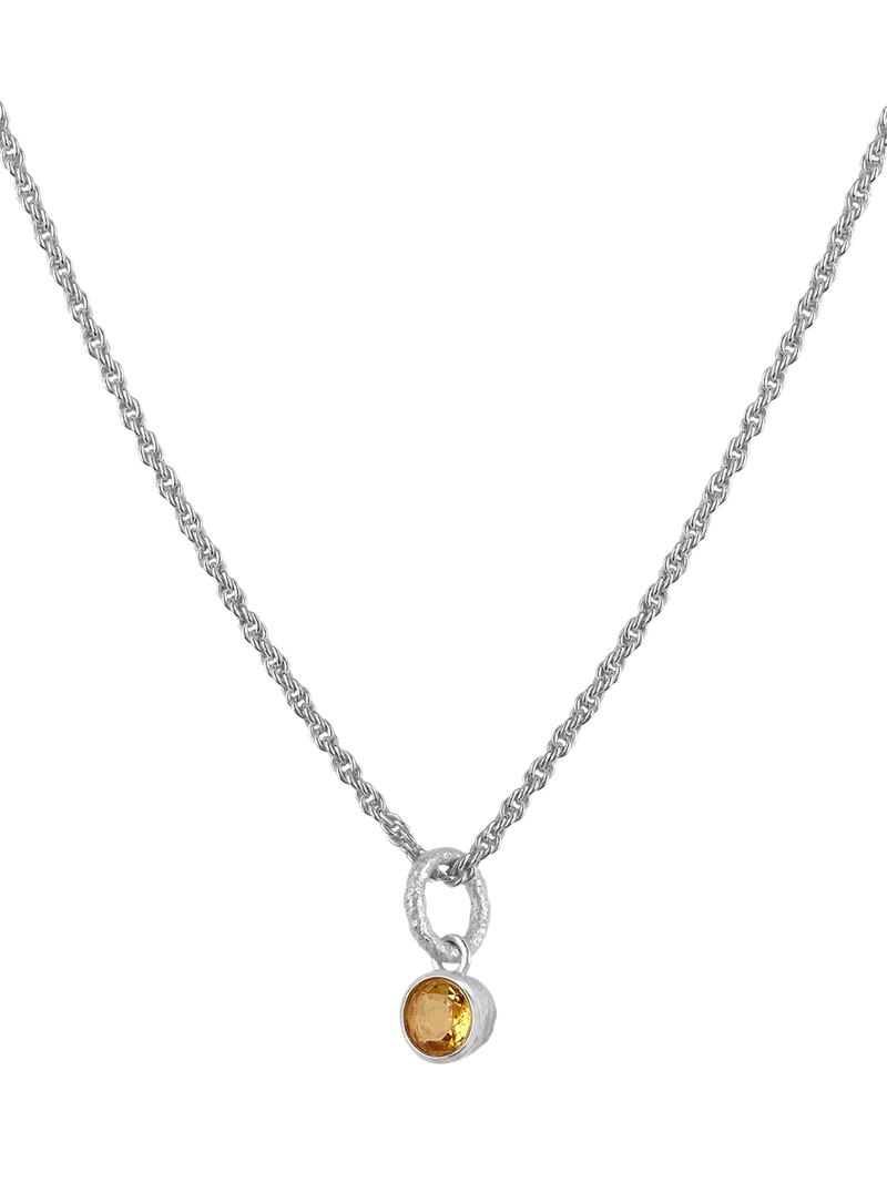 Tutti Birthstone Necklace Silver Pendant, 45cm