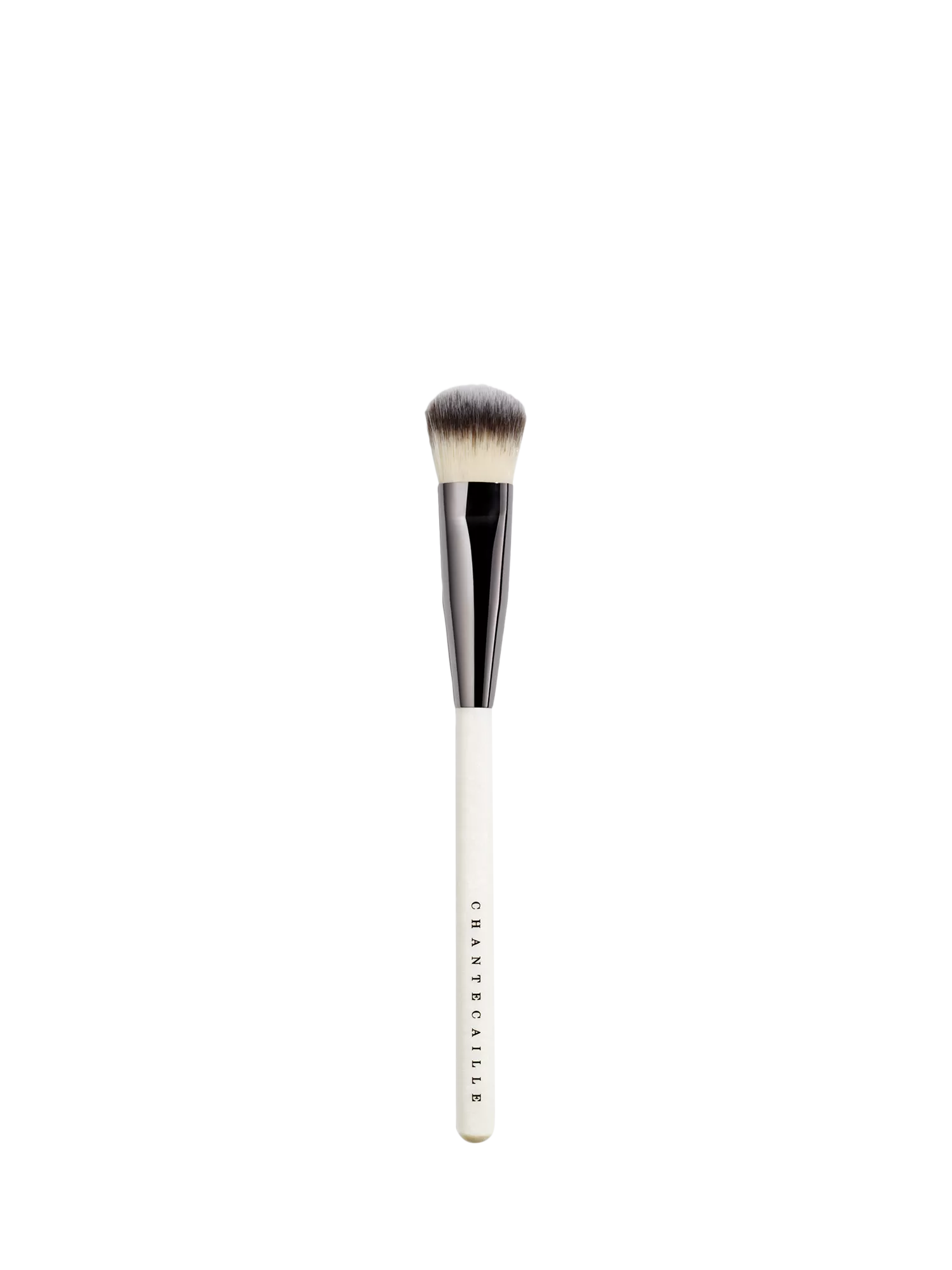 Chantecaille foundation brush synthetic fibres gunmetal handle - British product