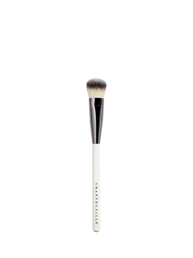 Chantecaille foundation brush synthetic fibres gunmetal handle - British product