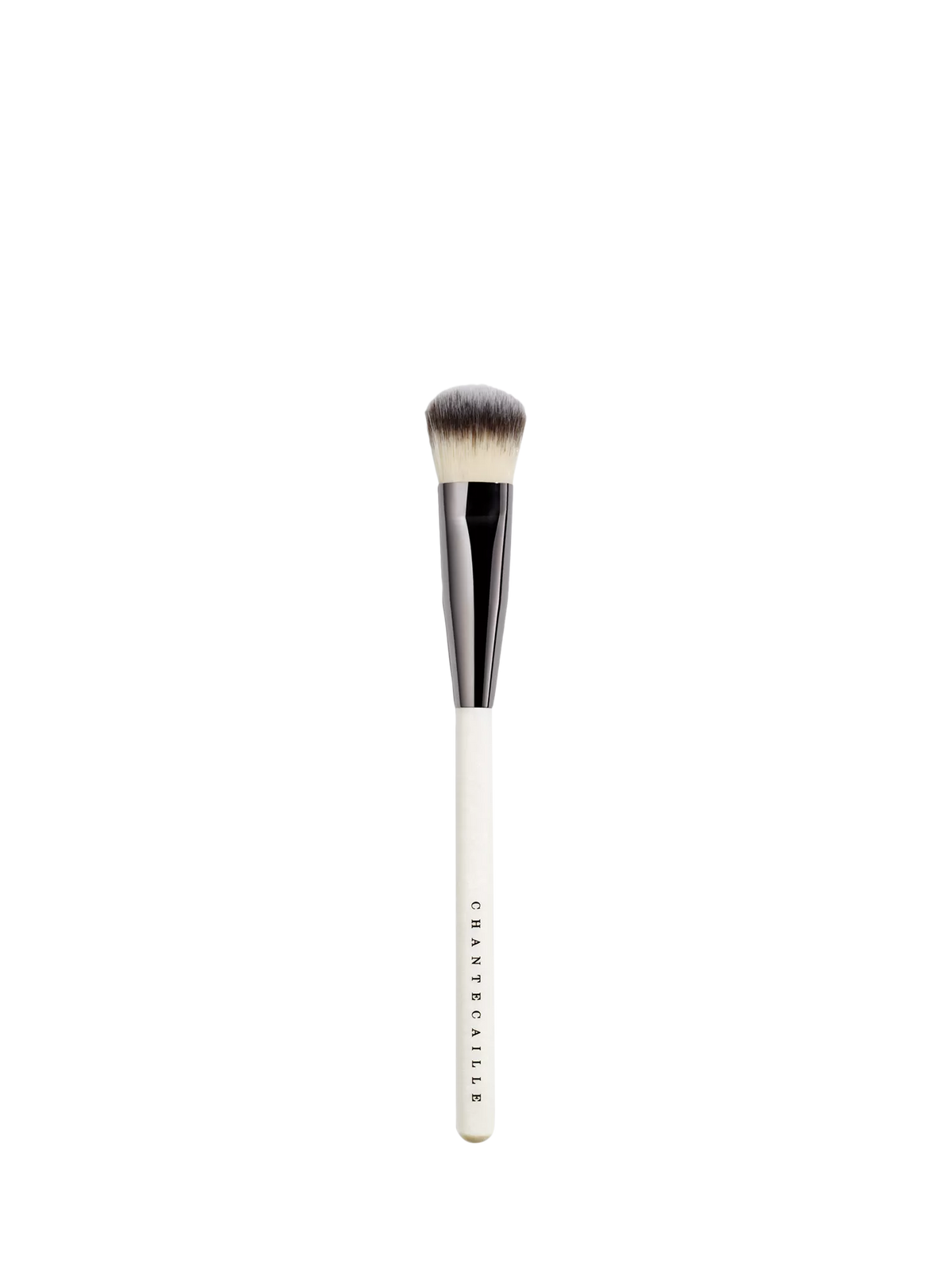 Chantecaille foundation brush synthetic fibres gunmetal handle - British product