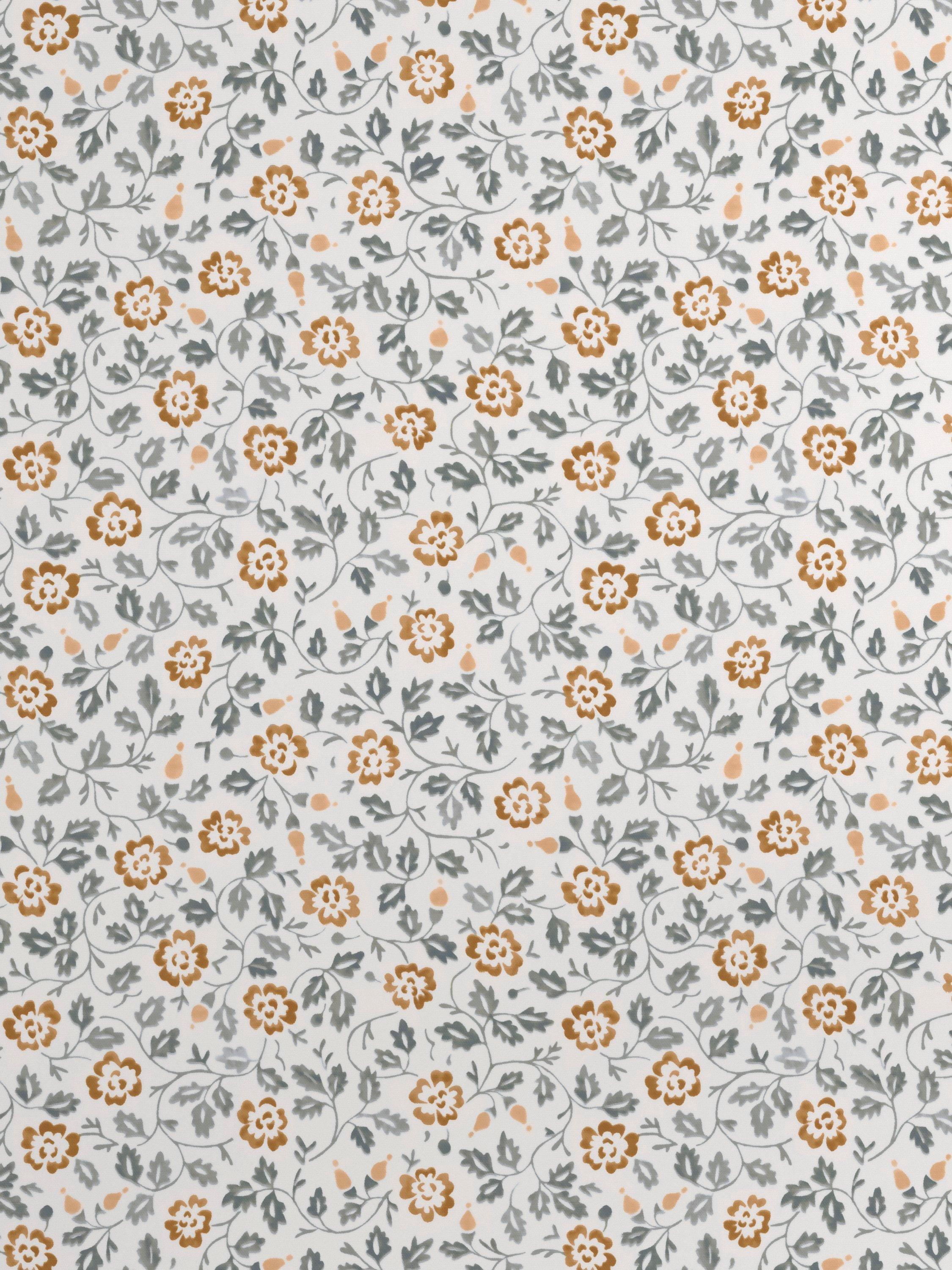 John Lewis Marlow Trail wallpaper Avocado Ochre roll, UK version