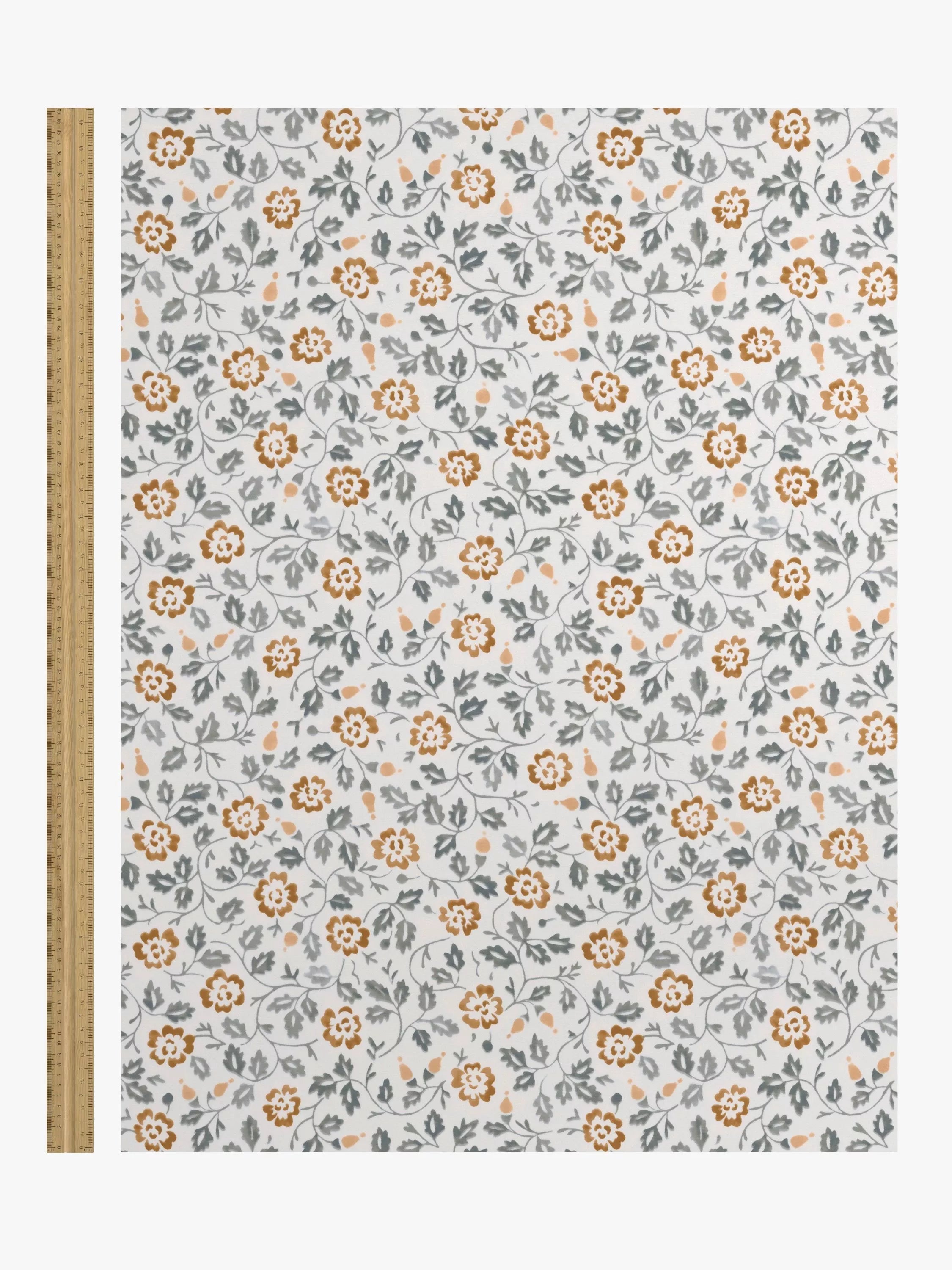 John Lewis Marlow Trail wallpaper Avocado Ochre roll, UK version
