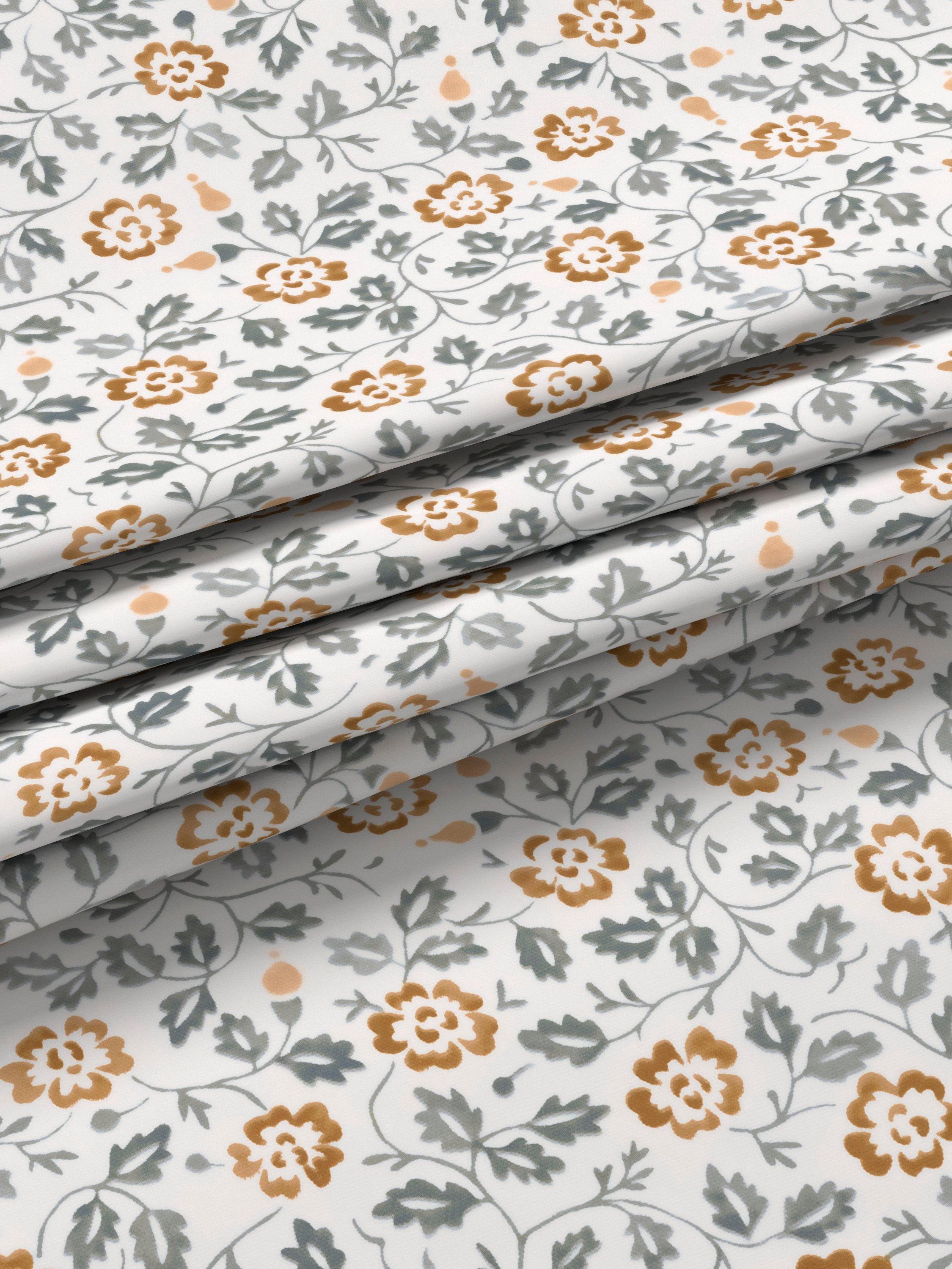 John Lewis Marlow Trail wallpaper Avocado Ochre roll, UK version