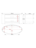 Tom Schneider Elliptic Deluxe media unit 100cm - British product