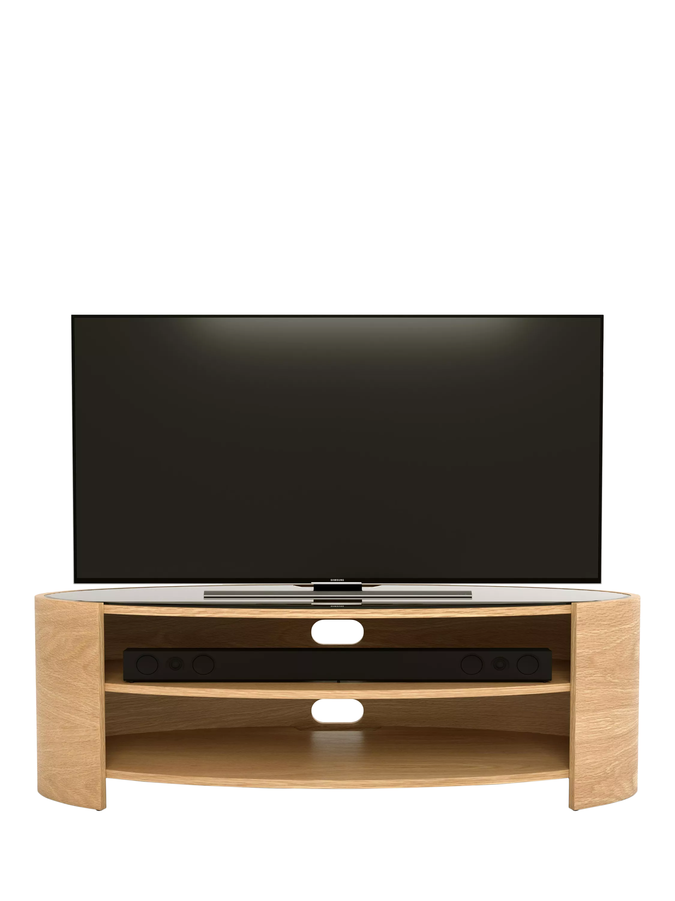 Tom Schneider Elliptic Deluxe media unit 125cm natural oak, imported from the UK