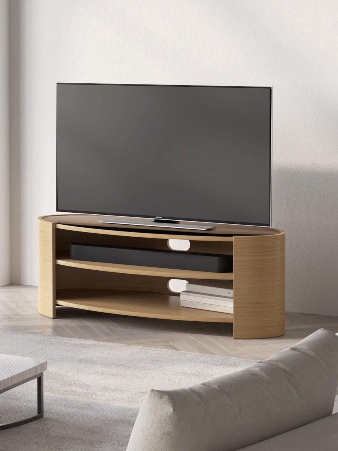 Tom Schneider Elliptic Deluxe media unit 125cm natural oak, imported from the UK
