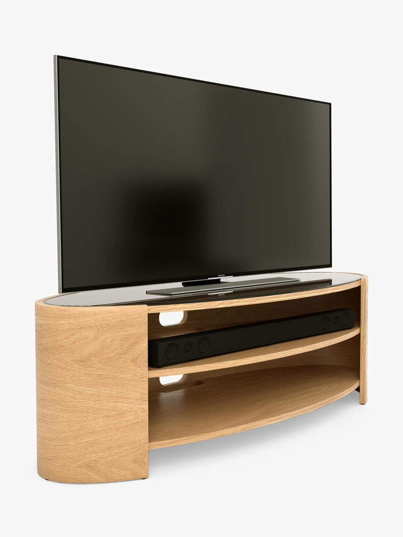 Tom Schneider Elliptic Deluxe media unit 125cm natural oak, imported from the UK