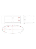 Tom Schneider Elliptic Deluxe media unit 125cm natural oak, imported from the UK