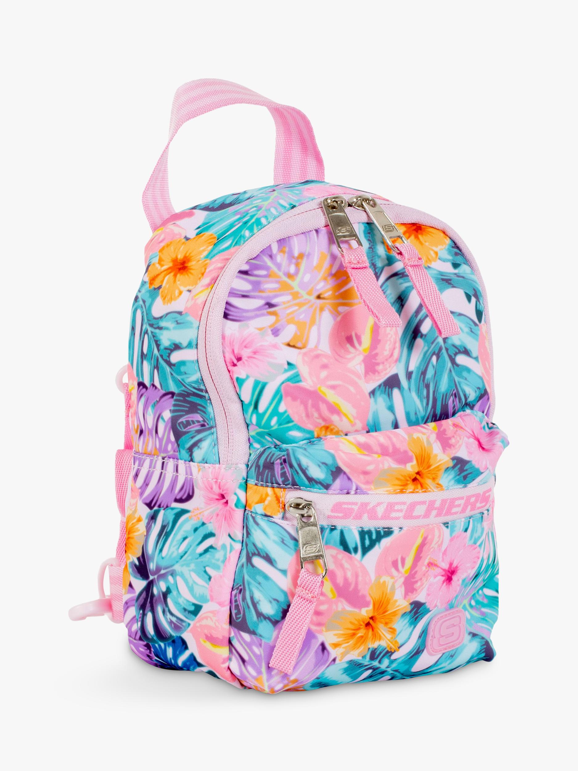 Skechers Mini Spring Multiway backpack with floral pattern, imported from the UK