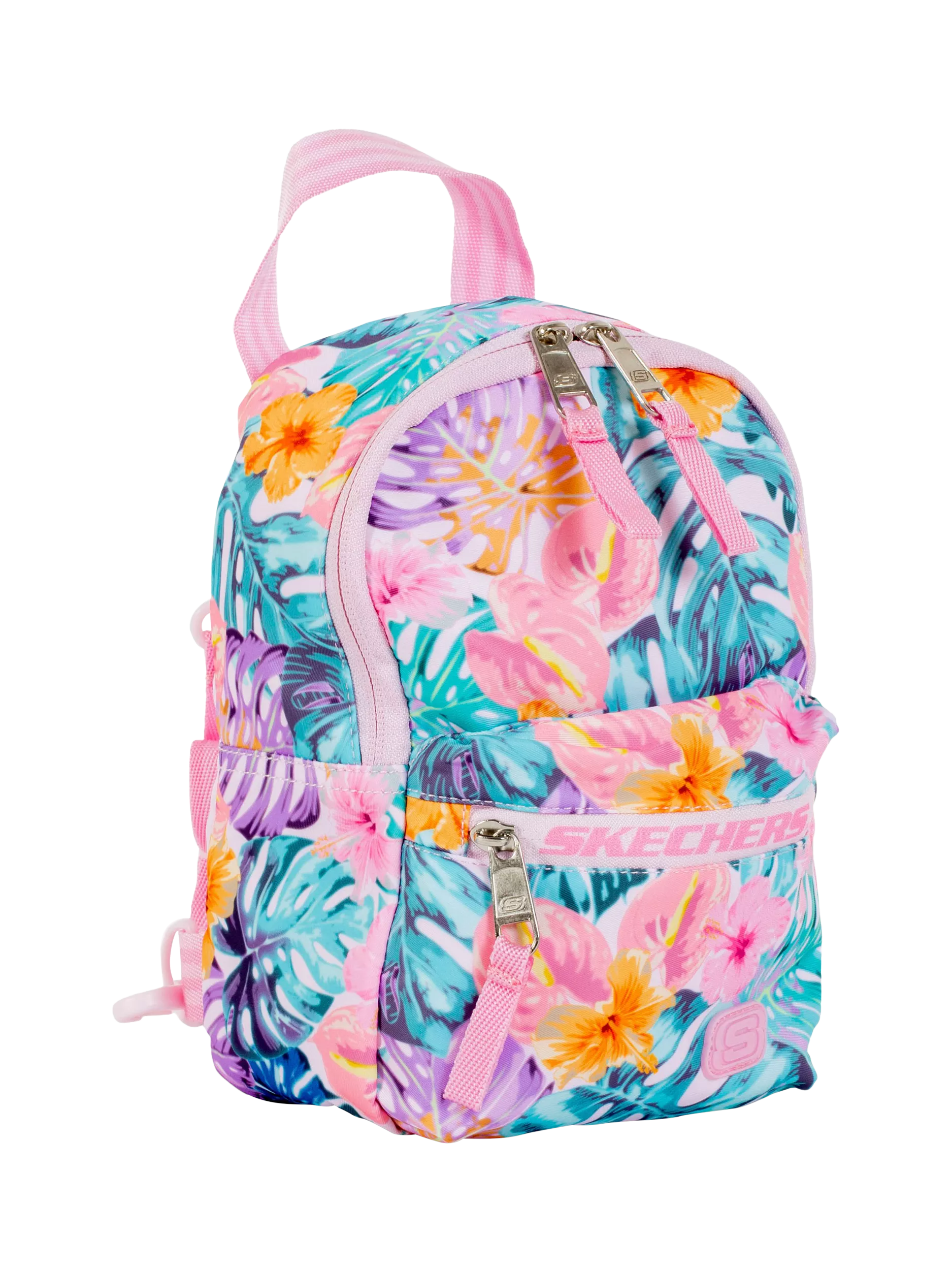 Skechers Mini Spring Multiway backpack with floral pattern, imported from the UK