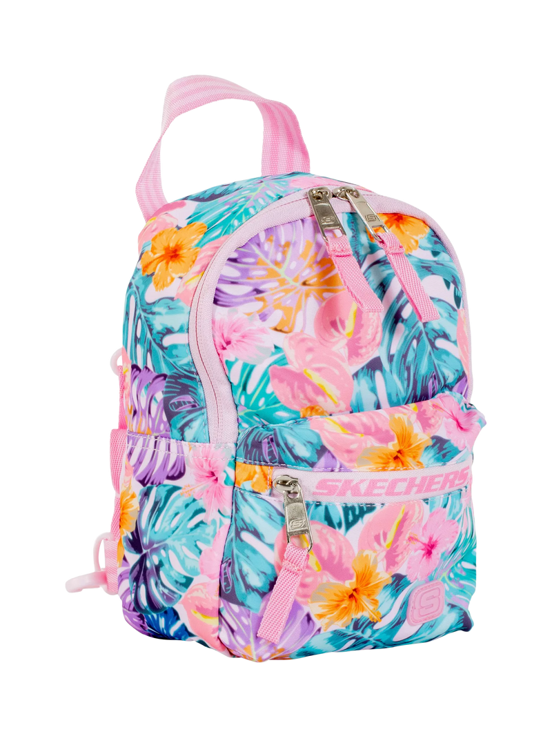 Skechers Mini Spring Multiway backpack with floral pattern, imported from the UK
