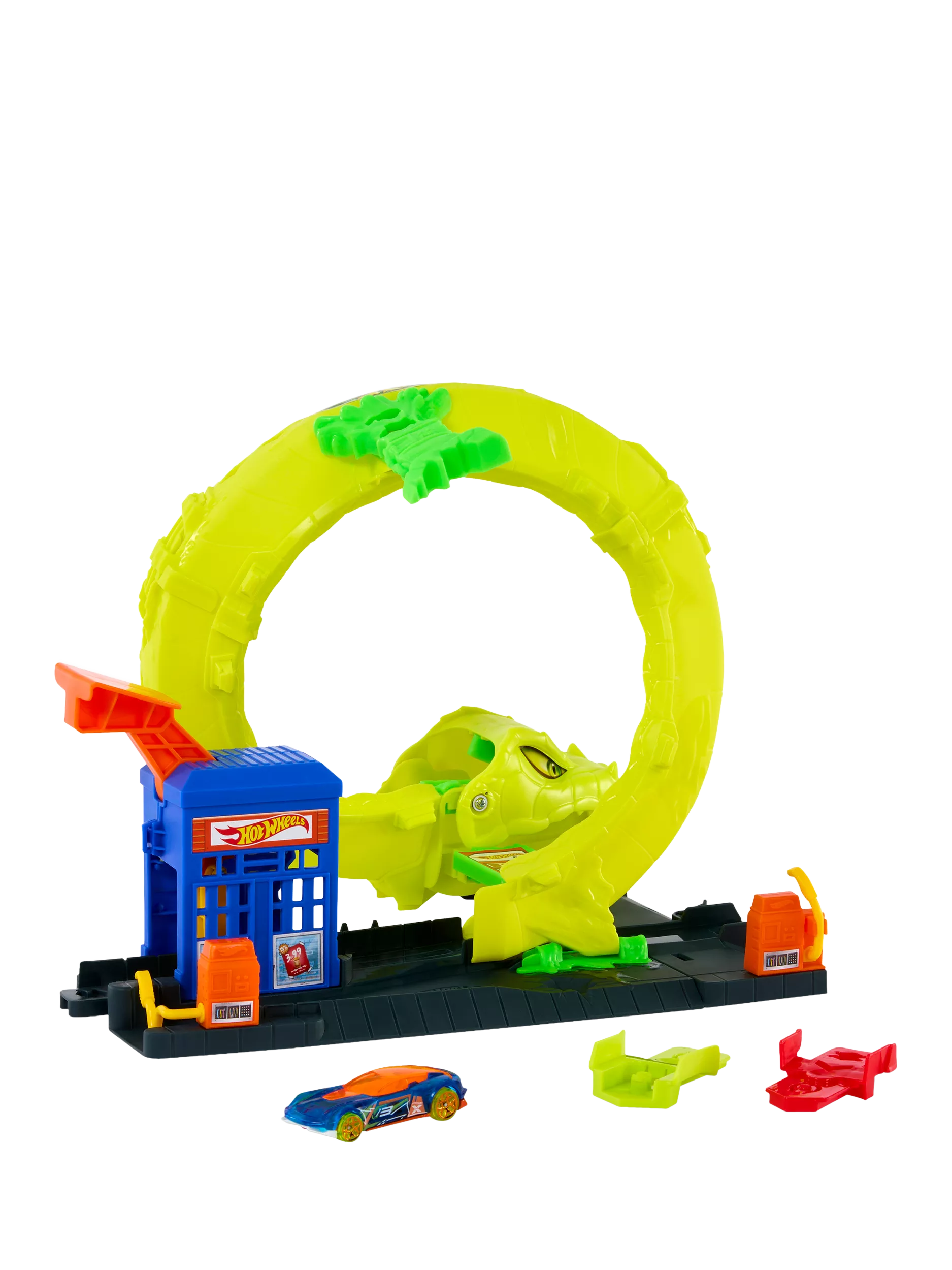 Hot Wheels Snake Spiral Attack playset petrol station - British product